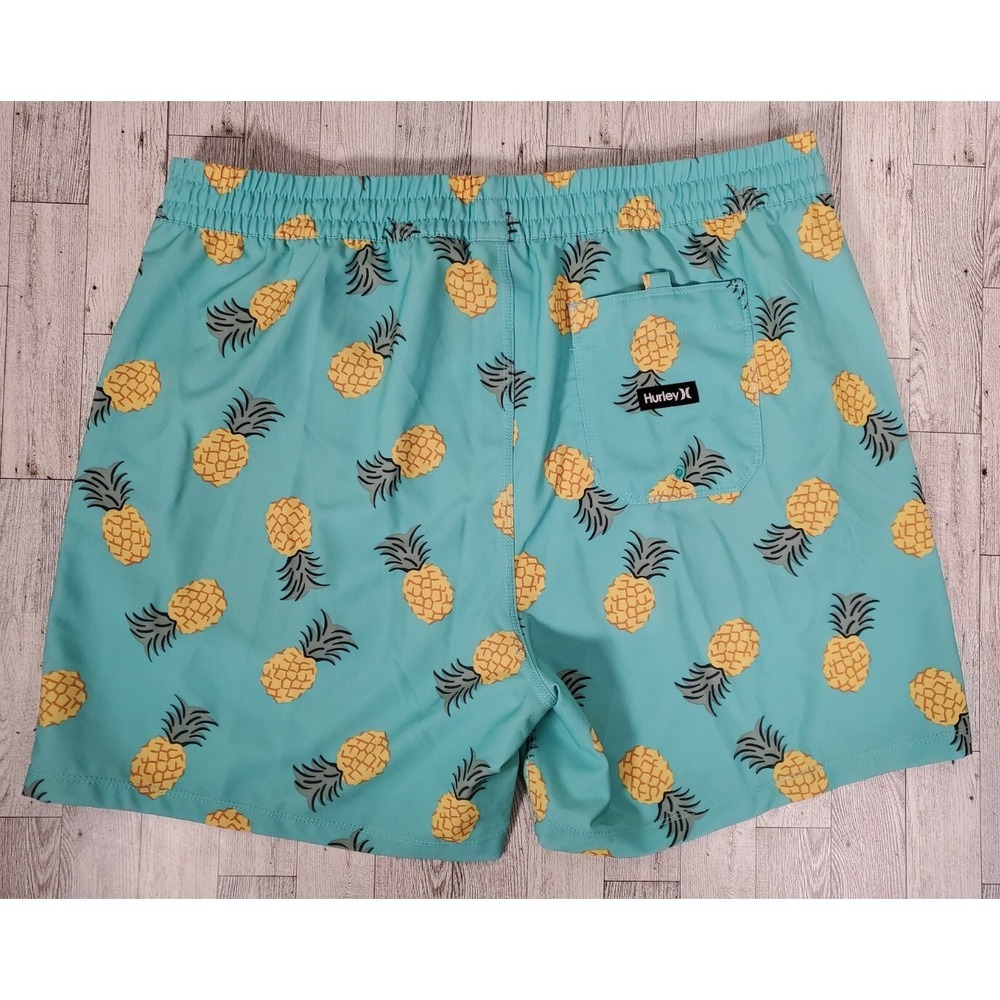 Hurley Windnsea Pineapple 2 Volley Green 17" Swim Trunks Boardshorts Size 2X - Picture 2 of 13